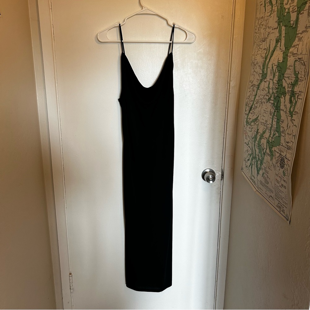 Zara Maxi Black Slip Dress